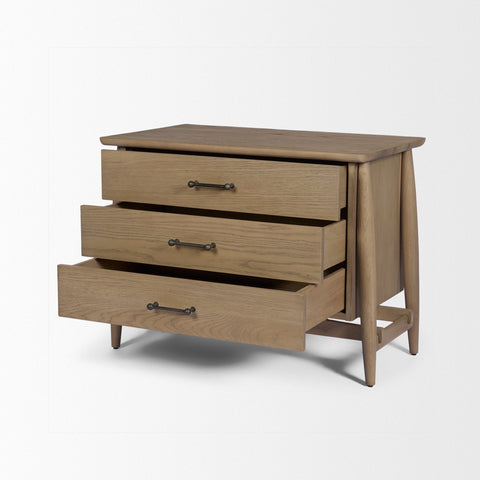 Hollis Grey-Brown Oak Veneer Nightstand -6
