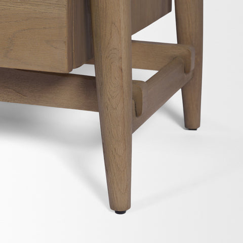 Hollis Grey-Brown Oak Veneer Nightstand -7