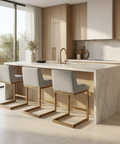 Holly Grey Modern Upholstered Counter Stool