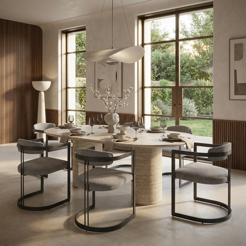 Hollyfield Grey Upholstered Dining Chair - Mercana
