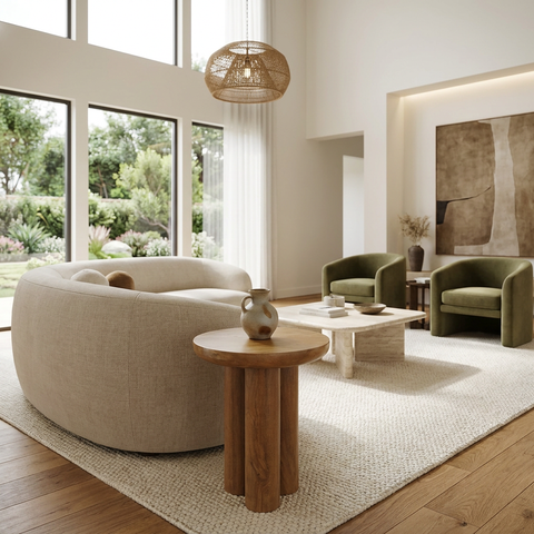 Honey Light Brown Mango Wood End Table 