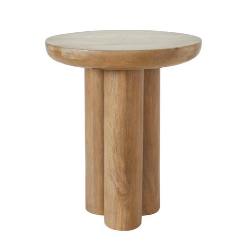 Honey Light Brown Mango Wood End Table -1