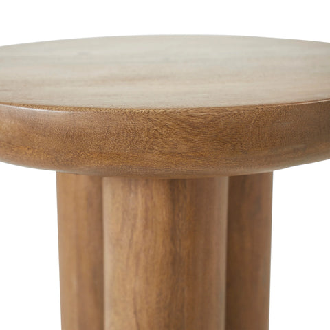 Honey Light Brown Mango Wood End Table -2