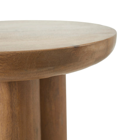 Honey Light Brown Mango Wood End Table -5