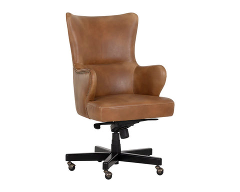 Hubert Tobacco Tan Faux Leather Executive Office Chair-2