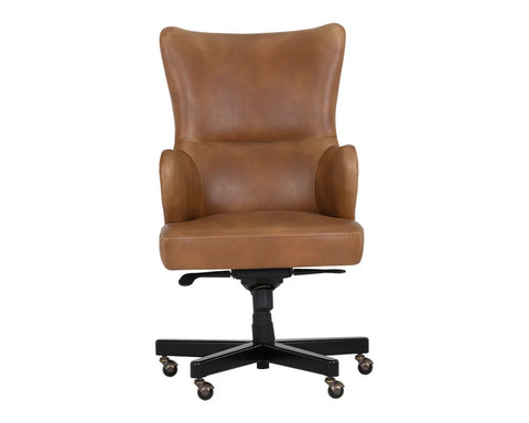 Hubert Tobacco Tan Faux Leather Executive Office Chair-3