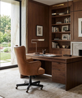 Hubert Tobacco Tan Faux Leather Executive Office Chair