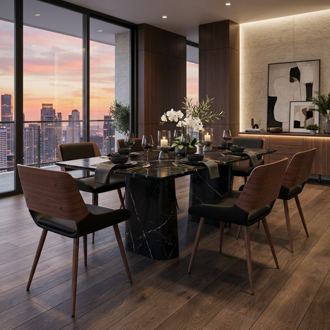 Hudson Black Faux Leather Dining Chair
