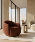 Hudson Burgundy Fabric Accent Chair