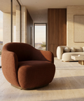 Hudson Burgundy Fabric Swivel Accent Chair 
