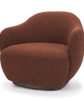 Hudson Burgundy Fabric Swivel Accent Chair -1