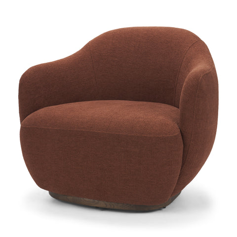 Hudson Burgundy Fabric Swivel Accent Chair -1