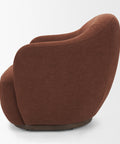 Hudson Burgundy Fabric Swivel Accent Chair -3
