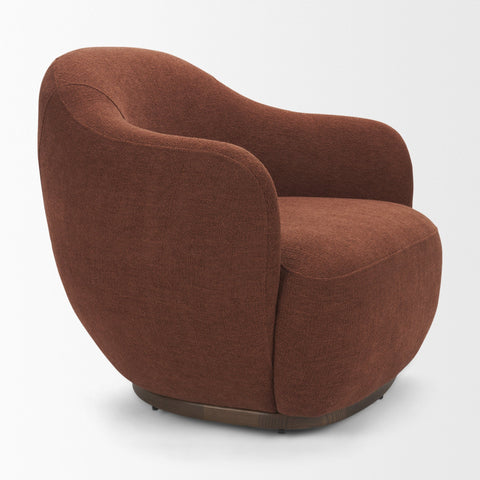 Hudson Burgundy Fabric Swivel Accent Chair -5