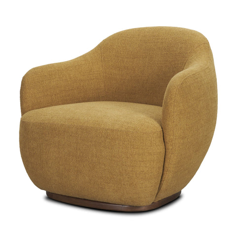 Hudson Mustard Fabric Swivel Accent Chair-1