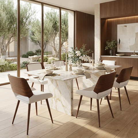 Hudson White Faux Leather Dining Chair