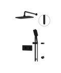 INABOX01 Electro Black 2-Way Non-Shared Thermostatic Shower Kit with 14" x 8" Rectangular Rainhead - Aquabrass-1