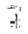 INABOX02 Electro Black 3-Way Non-Shared Thermostatic Shower Kit with Rectangular Rainhead and Tub Spout - Aquabrass-1