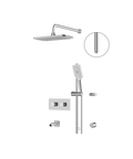 INABOX02 Polished Chrome 3-Way Shared Thermostatic Shower Kit with Rectangular Rainhead and Tub Spout - Aquabrass-1