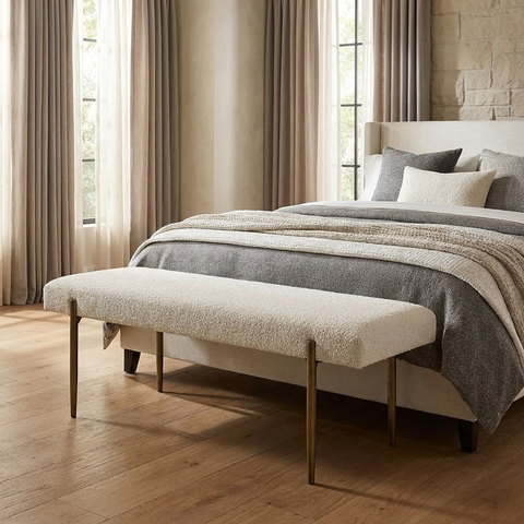 Indus Ivory Boucle Bench 
