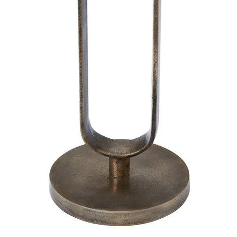 Irene White Marble and Antique Brass End Tables (Set of 2) -6