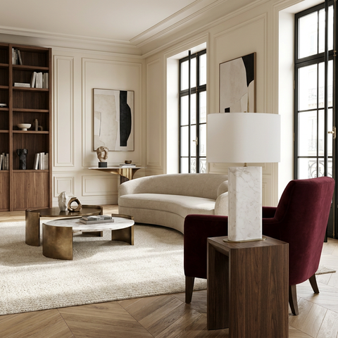 Irisa White Marble Table Lamp 