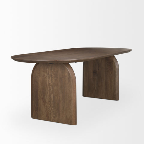 Isla 86.5" Dark Brown Mango Wood Dining Table-2