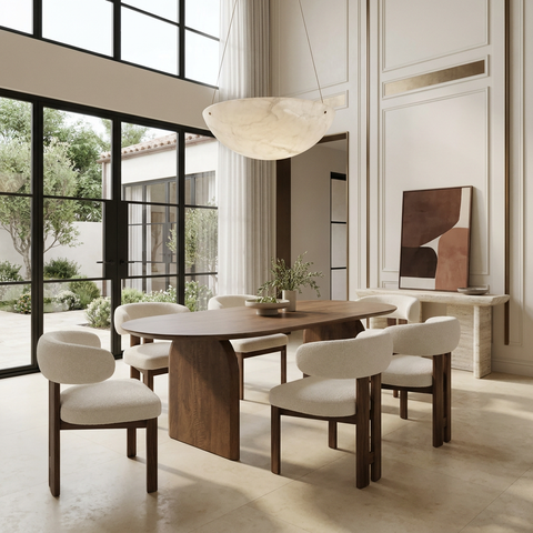 Isla 86.5" Dark Brown Mango Wood Dining Table