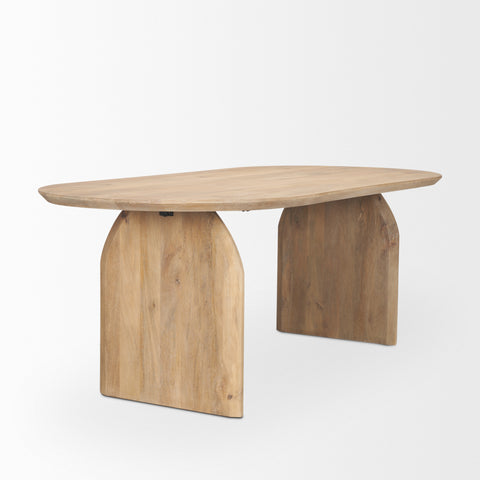 Isla 86.5" Light Brown Mango Wood Dining Table-4