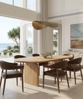 Isla 86.5" Light Brown Mango Wood Dining Table