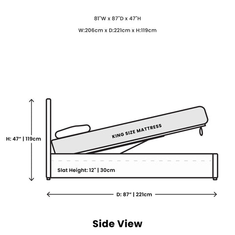 Julia Cream Storage - King Bed SIF