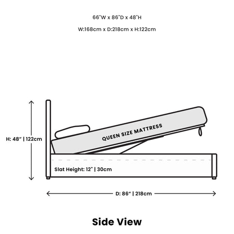 Julia Cream Storage - Queen Bed SIF