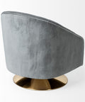 James II Gray Blue Velvet Swivel Accent Chair-3