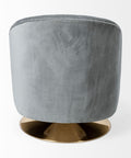 James II Gray Blue Velvet Swivel Accent Chair-4