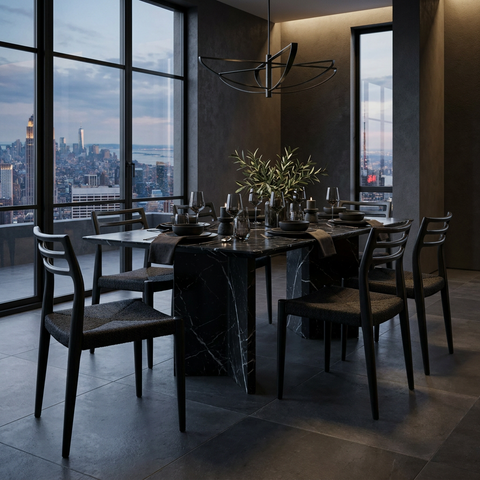 Java Black Paper Rope Dining Chair