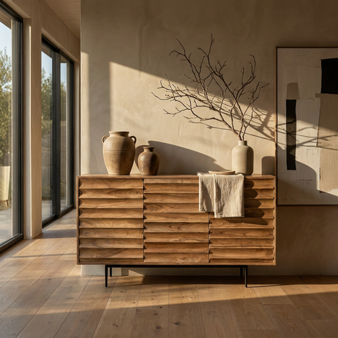 acacia wood sideboard cabinet
