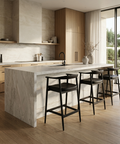 Jeremy Black Modern Wood Counter Stool 