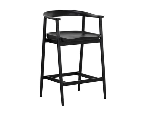 Jeremy Black Modern Wood Counter Stool -1