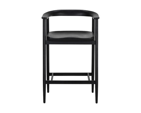 Jeremy Black Modern Wood Counter Stool -2