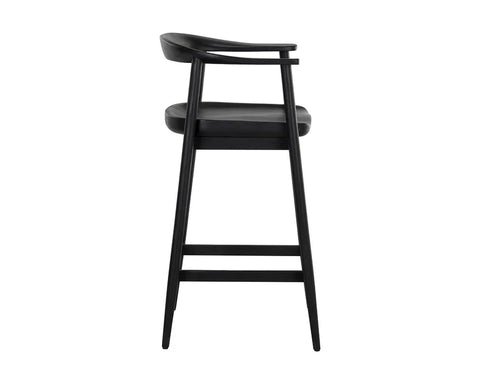 Jeremy Black Modern Wood Counter Stool -3
