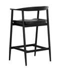 Jeremy Black Modern Wood Counter Stool -4