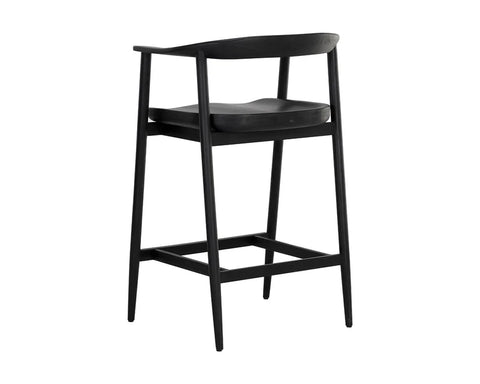 Jeremy Black Modern Wood Counter Stool -4