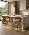 Jeremy Cream Modern Wood Counter Stool