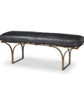 Jessie Black Leather Gold Frame Bench-1