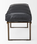 Jessie Black Leather Gold Frame Bench-3