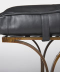 Jessie Black Leather Gold Frame Bench-5