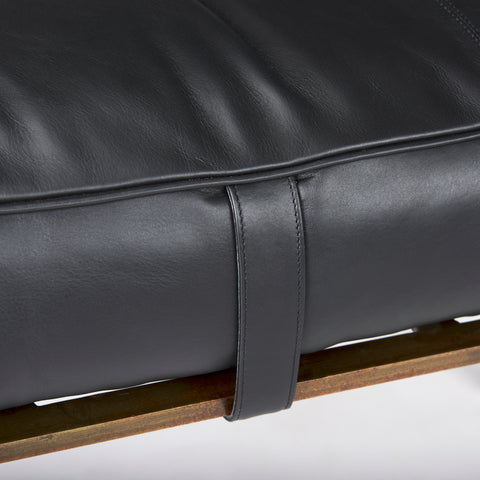 Jessie Black Leather Gold Frame Bench-6
