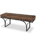 Jessie Brown Leather Bench