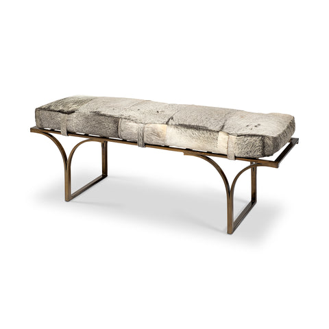 Jessie Grey Hair-On-Hide Bench-1