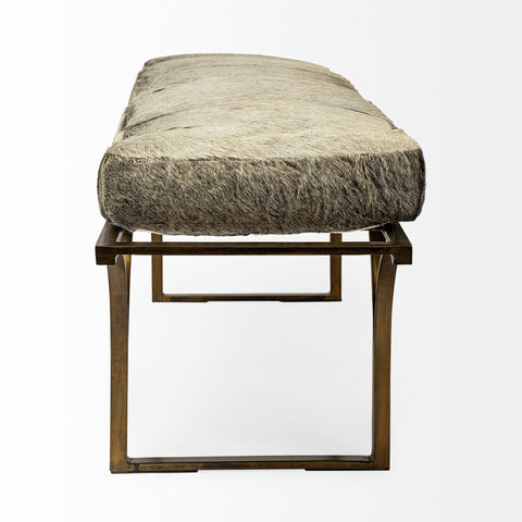 Jessie Grey Hair-On-Hide Bench-2